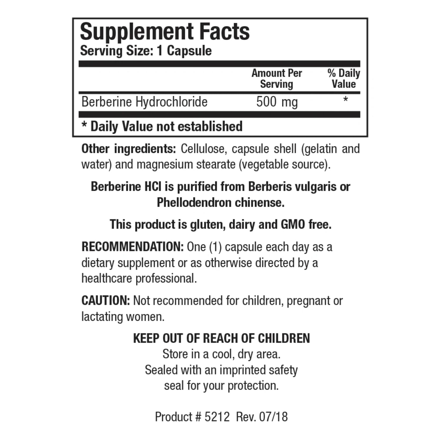 Berberine HCl || 90 Capsules || Biotics Research ||