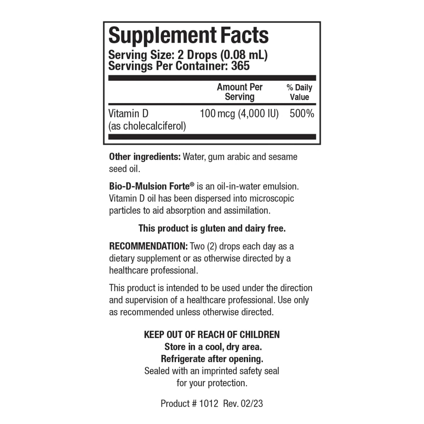 Bio-D-Mulsion Forte || 1 fl oz || Biotics Research ||