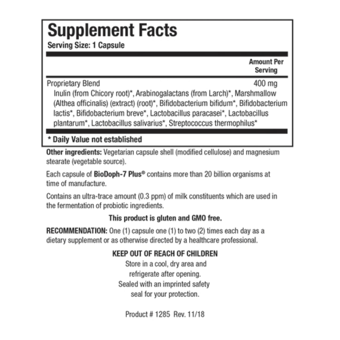 BioDoph-7 Plus || 60 Capsules || Biotics Research ||
