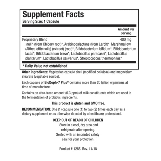 BioDoph-7 Plus || 60 Capsules || Biotics Research ||