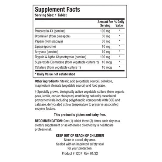 Intenzyme Forte || 100 Tablets || Biotics Research ||