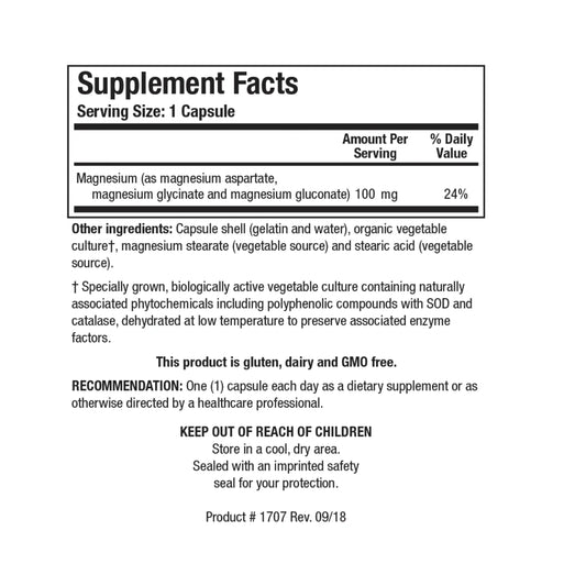 Mg-Zyme Magnesium || 100 Capsules || Biotics Research ||