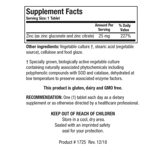 Zn-Zyme Forte || 100 Tablets || Biotics Research ||