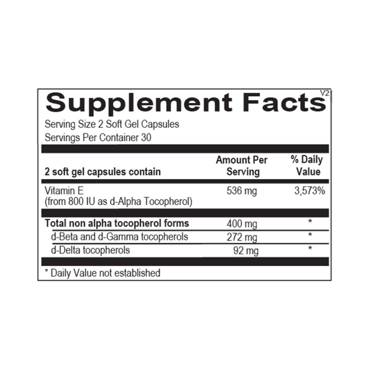 Natural Vitamin E Mixed Tocopherols