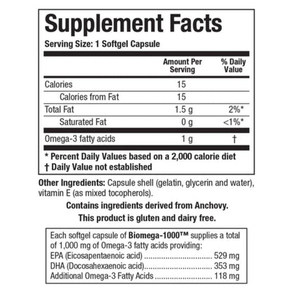 Biomega-1000 || 90 Softgels || Biotics Research ||